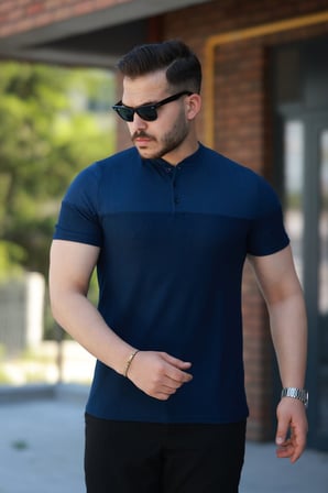 JANES Erkek Hakim Yakalı Kısa Kollu Pamuklu T-shirt