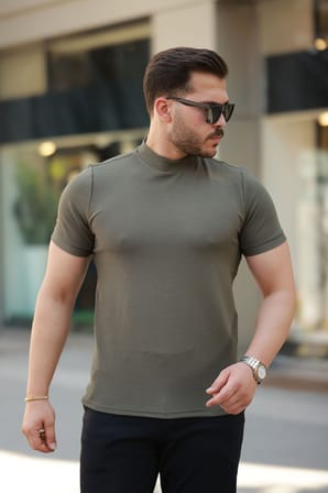 JANES Erkek Yarım Balıkçı Yaka Kısa Kollu T-shirt