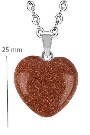 Sertifikalı Kalp Model Gerçek Kahverengi Yıldız Taşı Kolye