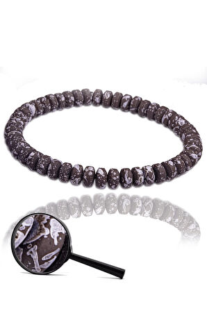 Sertifikalı Gri Karlı Obsidyen Taşı Doğal Taş Bileklik