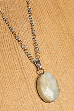 Sertifikalı Fasetli Doğal Amazonit Taşı Kolye