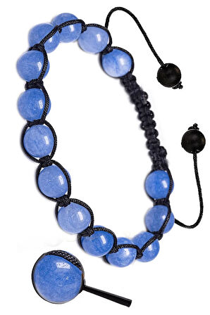 Sertifikalı Makrome Angelit Taşı Bileklik (8 Mm) Melek Taşı