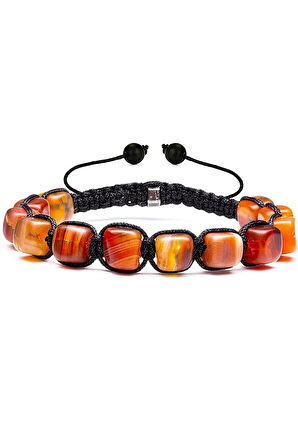 Sertifikalı Yüksek Kalite Doğal Turuncu Akik Doğal Taş Bileklik