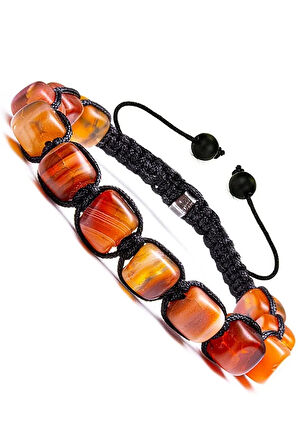 Sertifikalı Yüksek Kalite Doğal Turuncu Akik Doğal Taş Bileklik