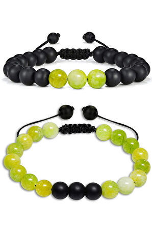 Yeşim Taşı Makrome Biileklik Seti