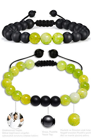 Yeşim Taşı Makrome Biileklik Seti