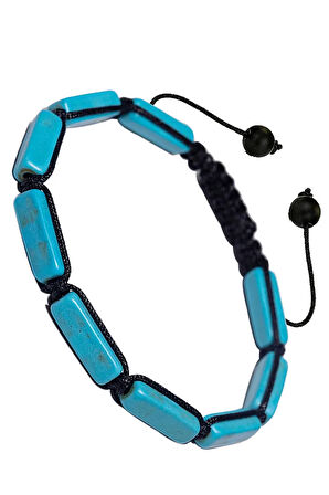 Sertifikalı Dikdörtgen Firuze - Turkuaz Taşı Bileklik