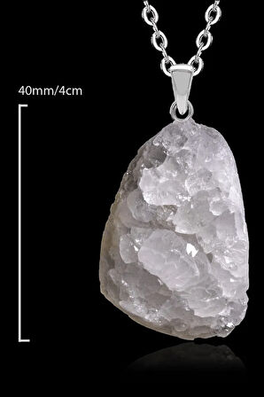 Sertifikalı Ham Parça Doğal Kristal Kuvars Taşı Kolye