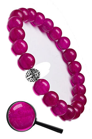 Sertifikalı Yakut Taşı Sentetik Bileklik - Gümüş Aparatlı