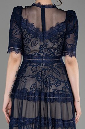 Kısa Kol Midi Davet Elbisesi ABK1388