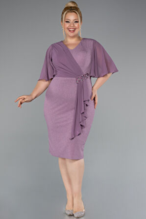 Kısa Kol Simli Büyük Beden Abiye ABK1826