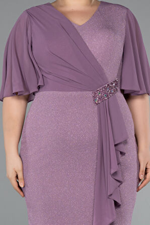 Kısa Kol Simli Büyük Beden Abiye ABK1826