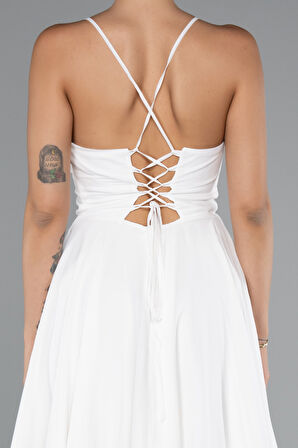 Askılı Kısa Şifon Mezuniyet Elbisesi ABK2352