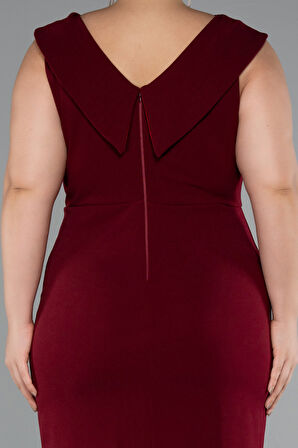 Kolsuz Midi Büyük Beden Davet Elbisesi ABK2422