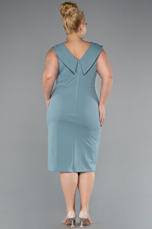 Kolsuz Midi Büyük Beden Davet Elbisesi ABK2422