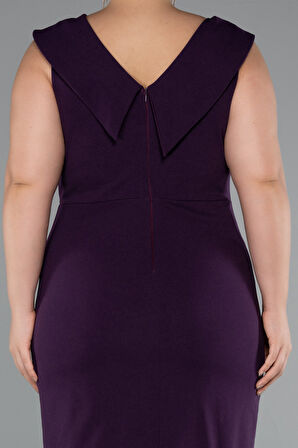 Kolsuz Midi Büyük Beden Davet Elbisesi ABK2422