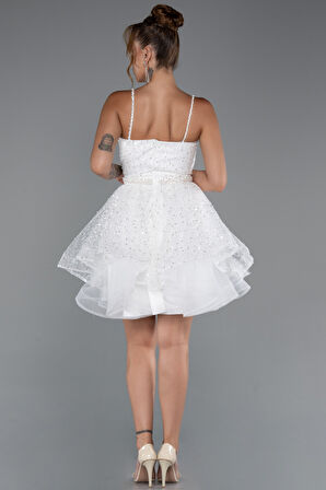 Askılı Kısa Pullu Abiye Elbisesi ABK2435