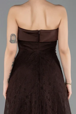 Straplez Midi Dantel Davet Elbisesi ABK2538