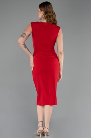 Kolsuz Midi Davet Elbisesi ABK2653