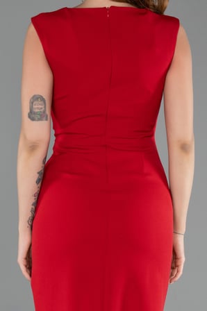Kolsuz Midi Davet Elbisesi ABK2653