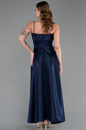 Askılı Midi Saten Davet Elbisesi ABK2657