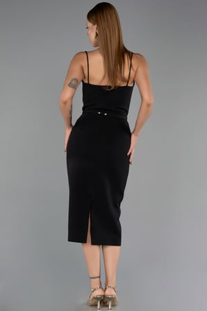 Askılı Kemerli Midi Davet Elbisesi ABK2687