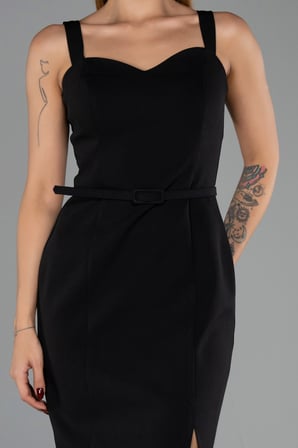 Askılı Kemerli Midi Davet Elbisesi ABK2688