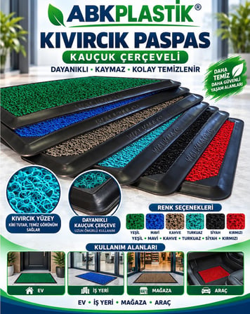 Kauçuk Çerçeveli Kıvırcık Paspas 47 x 67 cm