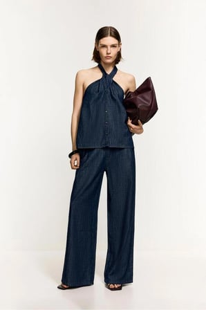 ALLBUCKS Lefties Denim Halter Top Bluz ABLFT00007