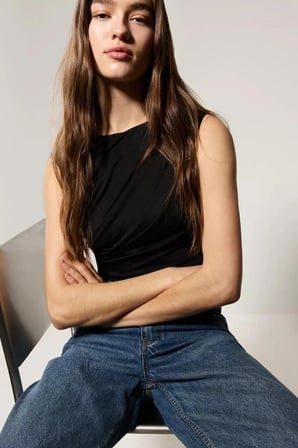 ALLBUCKS Lefties Büzgülü Tül Bodysuit Top Bluz Body ABLFT00015