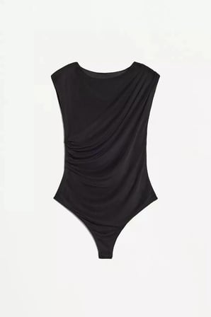 ALLBUCKS Lefties Büzgülü Tül Bodysuit Top Bluz Body ABLFT00015