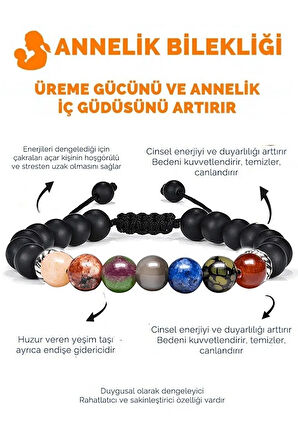 Annelik Bilekliği Kalsit Mercan Yeşim Akik Lapis Oniks Doğal Taş Bileklik