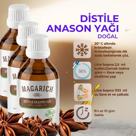 Magarich Distile Anason Yağı 100 ML x 3 ADET