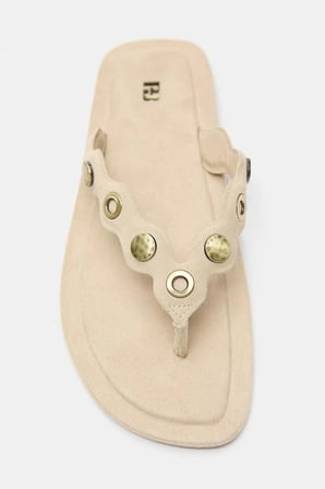 ALLBUCKS PULL & BEAR Zımbalı Hakiki Deri Düz Terlik Sandalet ABPNB00027