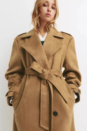 ALLBUCKS PULL & BEAR SUNİ SÜET TRENÇKOT ABPNB3757