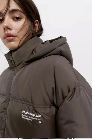 ALLBUCKS PULL & BEAR LOGOLU KAPÜŞONLU ŞİŞME MONT ABPNB3764