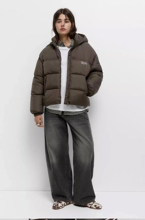ALLBUCKS PULL & BEAR LOGOLU KAPÜŞONLU ŞİŞME MONT ABPNB3764