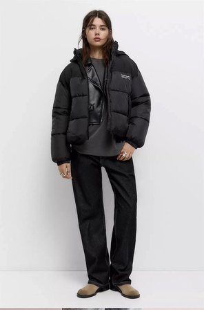 ALLBUCKS PULL & BEAR LOGOLU KAPÜŞONLU ŞİŞME MONT ABPNB3764