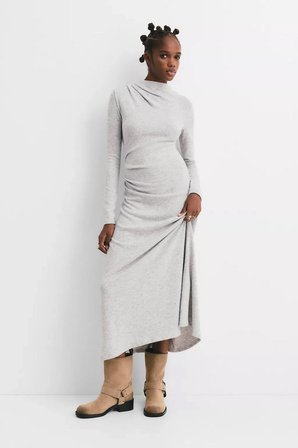 ALLBUCKS PULL & BEAR SOFT TOUCH BÜZGÜLÜ MİDİ ELBİSE ABPNB3773