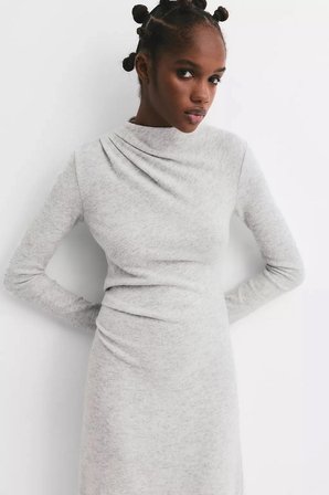 ALLBUCKS PULL & BEAR SOFT TOUCH BÜZGÜLÜ MİDİ ELBİSE ABPNB3773