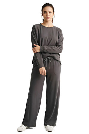 İnce Pike Görünümlü Geniş Yakalı Normal Kalıp Alt Üst Takım Eşofman