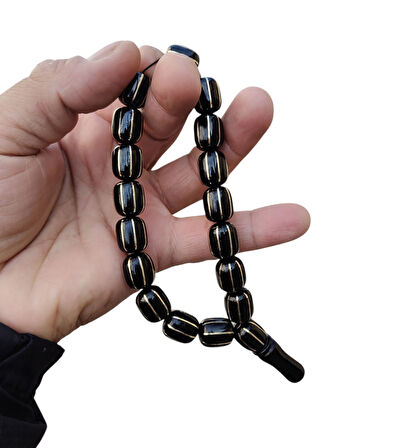 Pirinç Yarma İşlemeli Maskot Efe (Stres) Tesbih İri Taneli Kapsül Kesim 13x15 mm