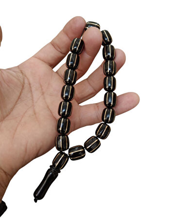 Pirinç Yarma İşlemeli Maskot Efe (Stres) Tesbih İri Taneli Kapsül Kesim 13x15 mm