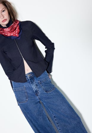 ALLBUCKS Stradivarious Yama Cepli Straight Fit Jean Pantolon ABSTR00038