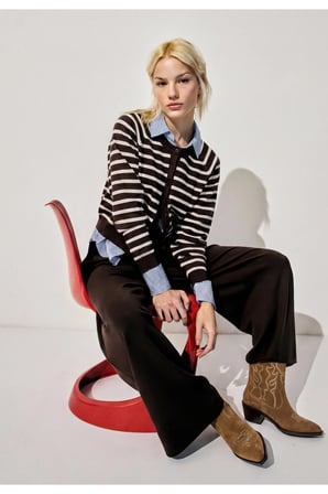 ALLBUCKS Stradivarious Topuklu kovboy deri bot ABSTR00054