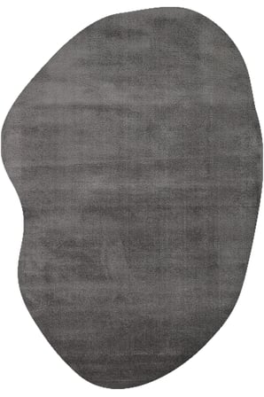 Abstract Puffy Peluş Halı Organik Form Kaymaz Taban Makinede Yıkanabilir Toz Vermez Modern Halı - Antrasit