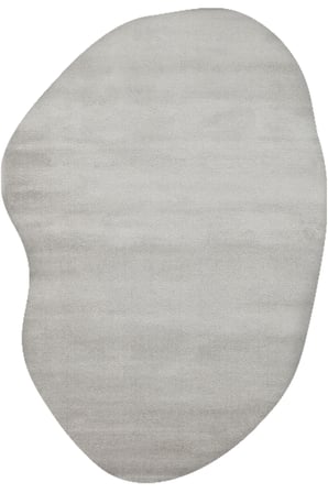 Abstract Puffy Peluş Halı Organik Form Kaymaz Taban Makinede Yıkanabilir Toz Vermez Modern Halı Gri