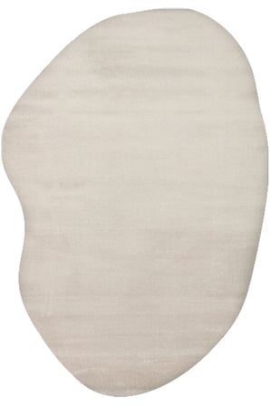 Abstract Puffy Peluş Halı Organik Form Kaymaz Taban Makinede Yıkanabilir Toz Vermez Modern Halı BEJ