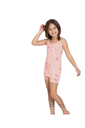 ELM Unicorn Desenli Kız Çocuk Atlet Boxer Takımı 8037