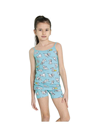 ELM Dalmaçyalı Desenli Kız Çocuk Atlet Boxer Takımı 8053